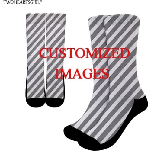 Twoheartsgirl 3D Print DIY Custom Design Men/Women Socks Casual Sports Running Sock Drop Shipping Wholesalers