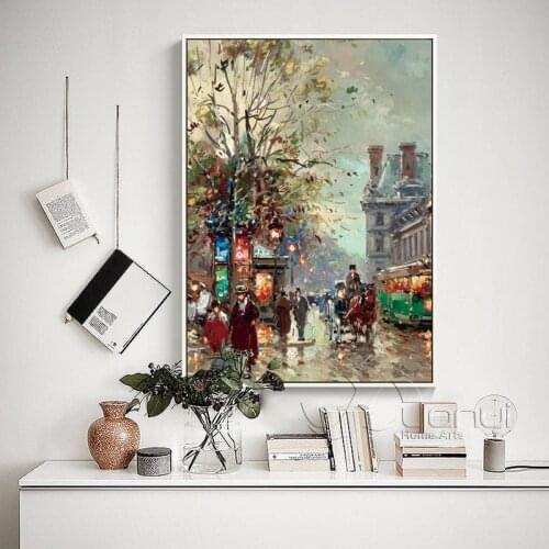 Wall Art Picture Abstract Oil Painting Canvas Prints Paris City Street Wall Pictures For Living Room Home Decor No Frame PR1459