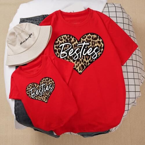 Mother Daughter Matching Clothes Mommy And Me Outfits Family Tshirts Love Heart T Shirt Woman Kids Toddler Baby Girl Summer Tops