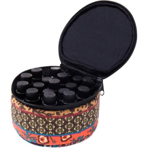 1PC Sundries Organizer 5/10/15ml Essential Oil Storage Bag Circular Perfume Oil Box Travel Portable Storage Bag