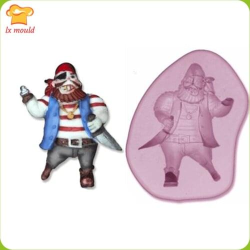 Pirate #2 Cake Mold Decoration DIY Fondant Chocolate Clay Silicone Baking Tools