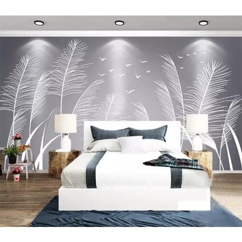 Custom 3D Wallpaper Modern Simple Hand Painted Abstract Flower Grass Art Wall Painting Living Room Bedroom Backdrop Decor Mural