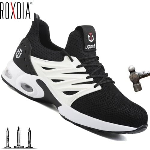 Dropshipping ultralight men and women safety shoes for outdoor work sneakers steel toe cap protect plus size 36-46 RXM352