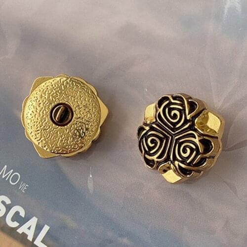 ZMASEY 5Pcs new 18MM alloy round retro dress buckle, DIY hand-sewn womens clothing bag decoration crafts