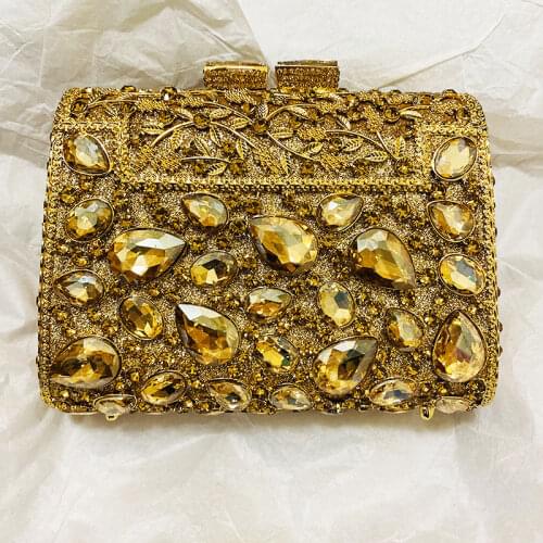 Luxury Green/Red/Blue Big Rhinestone Women Clutch Bags And Purses Fashion Gemstone Lady Top-Handle Diamond Crystal Party Purse