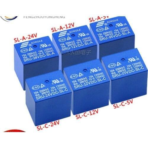 Relay SRU-05VDC-SL-C SRU-12VDC-SL-C SRU-24VDC-SL-C T70 T73 15A 5PIN