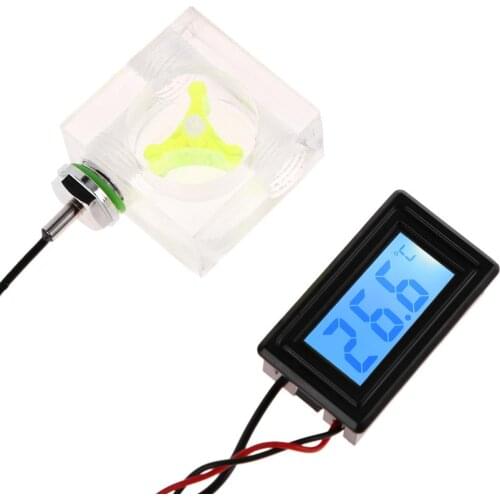 LED Digital Thermometer 3 Way Flow Meter for PC Water Cooling Liquid System Computer components and accessories