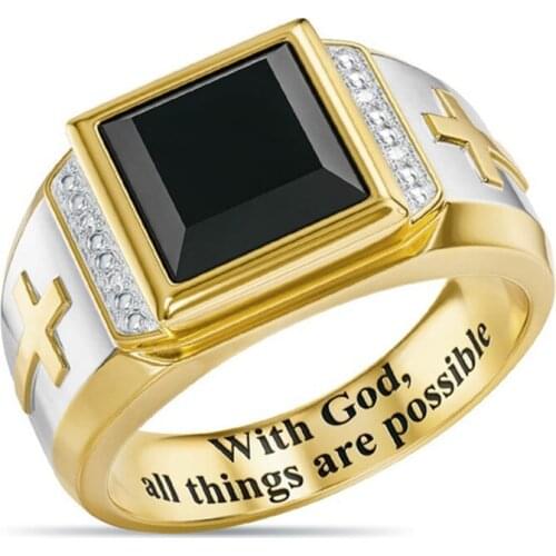Tecnologia 2021 Fashion Jewelry Vintage Rings Cross Jesus Ring Catholic Memorial Gifts Made Of Zinc Alloy Material Sale