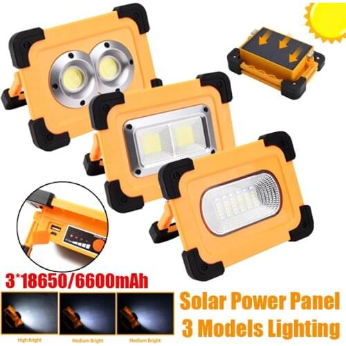 Outdoor Solar Camping Lamp COB USB+Solar Charging Portable Spotlight With Magnetic Led Flashlight For Outdoor Hiking Car Repair