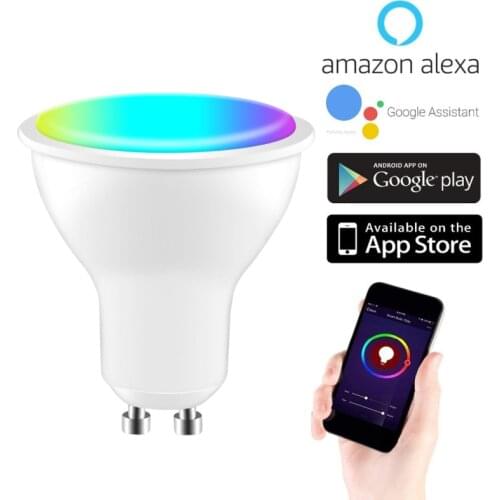 Wifi Smart Gu10 LED Light Bulb Spotlight Tuya Smart Life APP 4W RGBCW Voice Control Dimming Bulbs Work With Alexa Google Home