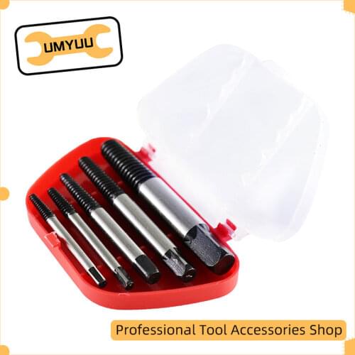 UMYUU 5Pcs/set Screw Extractor Drill Bits Steel Broken Speed Out Damaged Guide Drill Set for Metal Woodworking Tools