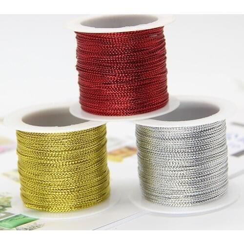 20 Meters 1mm Rope Gold Silver Red Cord Thread Cord String Strap Ribbon Rope Tag Line Bracelet Making No-slip Clothing Gift Deco