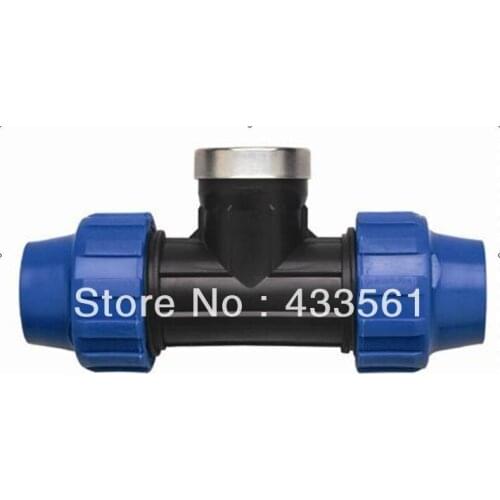 PP plastic female thread Equal Tee 3/4"x25mm for sanitary pipeline