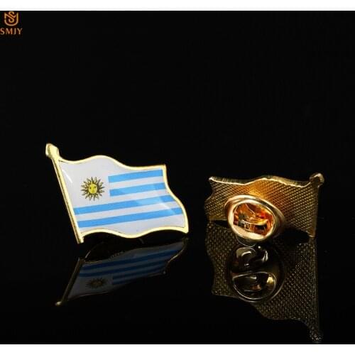 South America Switzerland Uruguay Waving Flag Brooch Fashion Lapel Patriot Travel Backpack/Suit Badge Pin Jewelry For Unisex