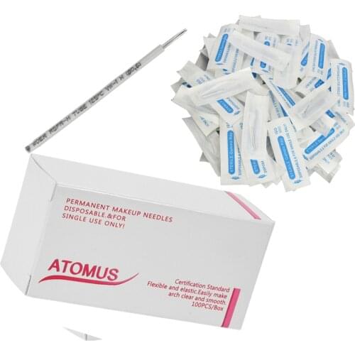 100xPermanent Makeup Blades Eyebrow Tattoo Needles for Microblading Pen 3R P