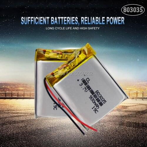 2pc 900mah 3.7V 803035 Polymer Lithium Rechargeable battery for GPS mp3 mp4 mp5 power bank Bluetooth speaker sound