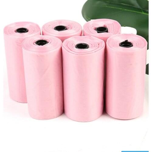 30 Rolls 450 Pcs Pet dog Garbage Bag Pink Biodegradable Fecal bags Clean up Garbage Bag Outdoor Toilet Pick Up Bags Pet Supplies