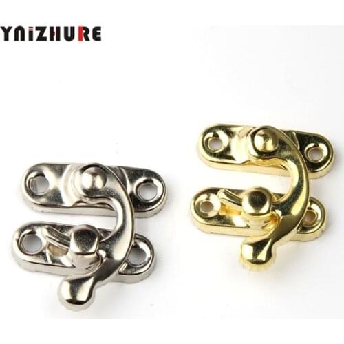 8PCS 29*33mm Decorative Jewelry Gift Box Wooden Box Hasp Antique Suitcase Hook Gold Silver With Screws