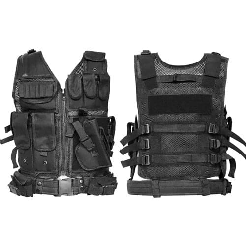 Army Police Tactical Vest Outdoor Camouflage Military Combat Training Hunting Vest Airsoft Paintball Molle Vest Holster Gear