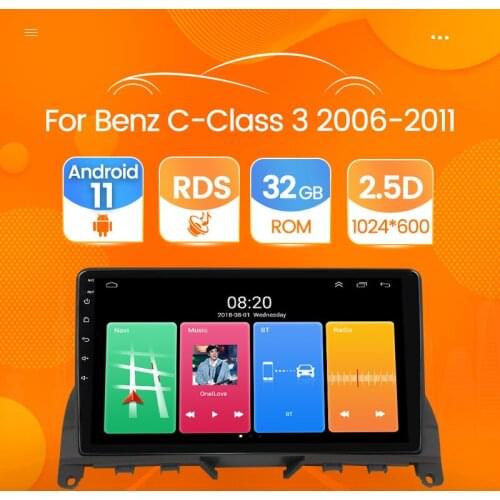 Android 11 Car Radio Multimedia Video Player Navigation GPS for Mercedes Benz C Class 3 W204 S204 2006 - 2011 Stereo Head Unit