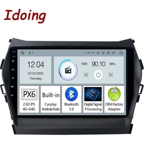 Idoing 9"PX6 Android Car Radio Multimedia Player For Hyundai IX45 2015-2017 GPS Navigation Carplay Auto 1280*720 Head Unit Nodvd