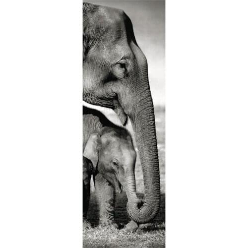Large 5d diy diamond painting full square round drill diamond embroidery big nose elephant and baby 5d cross stitch needlework