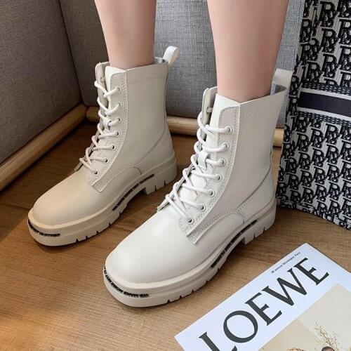 Womens Platfom Ankle Boots Chunky platform Shoes Wedge Solid Color Fashion 2020 Autumn New Short Boots Girls ladies shoes Punk