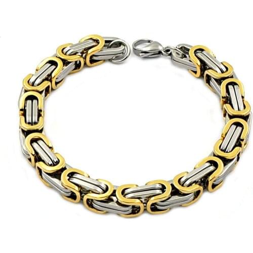 Men Stainless Steel Chain Bracelet and Bracelet Mens Cuff Wristband Bracelet Fashion Men Jewelry Gifts