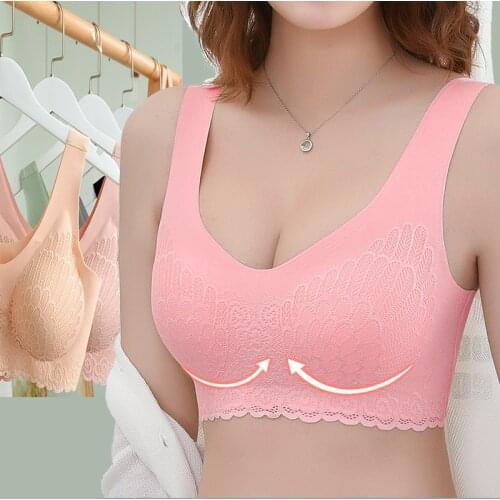Fashion Tops underwear seamless Bras For Women no steel ring Bra sports vest lace Wave Edge Running Sleep Bralette