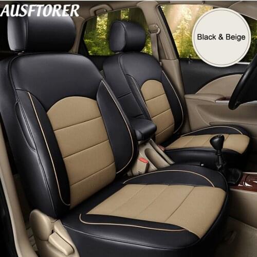 AUSFTORER Custom Automotive Cover Seats for Acura RL Genuine Leather Seat Covers for Car Cushion Seats Support Accessories 18PCS