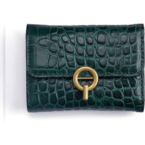 YaoKu Genuine Leather Organ Holder European and American-Style Retro Buckle Card Bit More Card Holder Bank Card Sets Card Bag