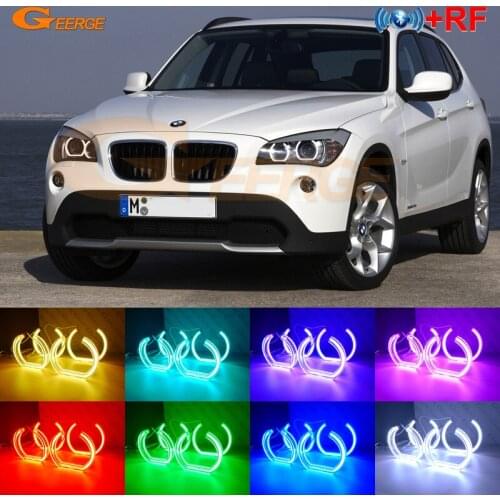 For BMW X1 E84 2009-2015 Xenon headlight RF remote Bluetooth APP Multi-Color DTM RGB LED Angel Eyes halo rings Day Light