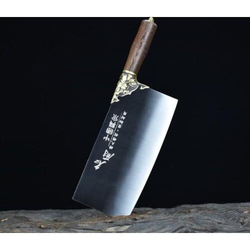 Chopping double knife longquan kitchen knife forging household knife chef knife chopping knife vintage bright surface