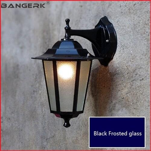 Europe Outdoor Wall Light E27 Retro Waterproof Rust LED Porch Lights Wall Sconce Lamp Garden Balcony Glass Aluminum Lighting