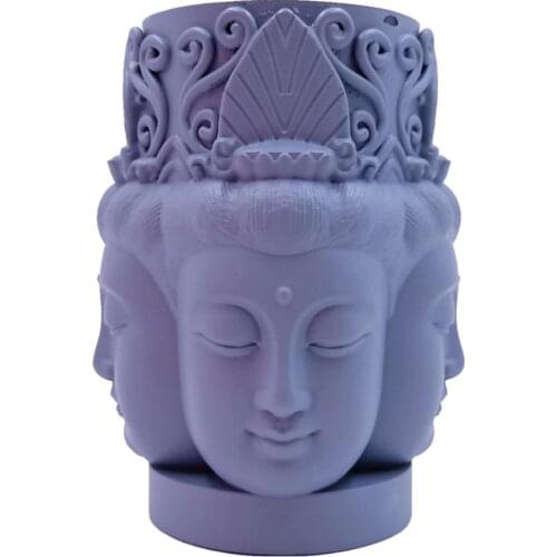 Four-Face Buddha Candle Mold Avalokitesvara Silicone Candle Molds Silicone Mold for Resin Epoxy Gypsum Crafts Mould