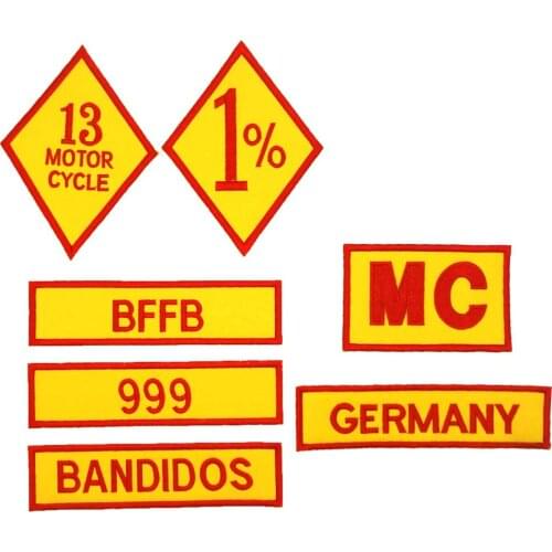 GERMANY 1%ER BFFB MC Embroidered Applique punk biker Patches Clothes Stickers Apparel Accessories Badge