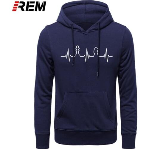 REM Hoodies Heartbeat of Chess Man long Sleeve Men Cool Love playing Chess Mans Hoodies, Sweatshirts