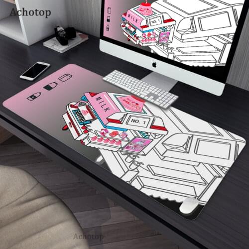 800x300 Strawberry Milk Gaming Mouse Pad Large Gamer Pink Mouse Mat Computer Gaming Locking Edge MousePad Keyboard Desk Mice Pad