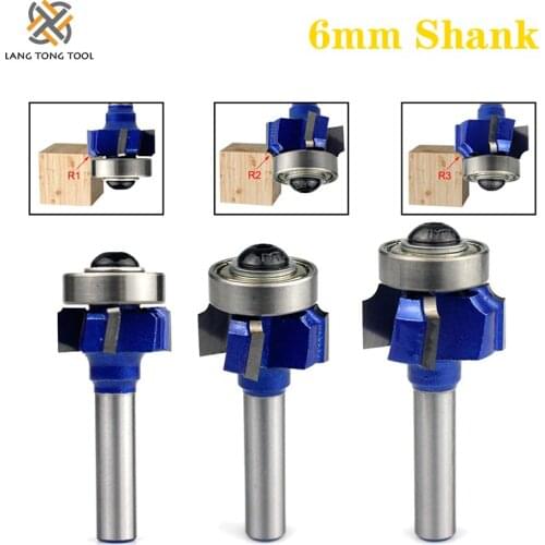 LANG TONG TOOL 6mm Shank Z4 Corner Round Router Bit R1 R2 R3 Trim Edging Woodworking Mill Classical Cutter Bit for Wood LT096