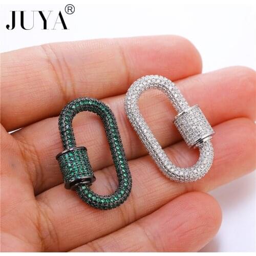 JUYA New Spiral Screw Clasps Connectors For Jewelry Making Luxury Cubic Zirconia Charms Pendants Jewelry Findings Accessories