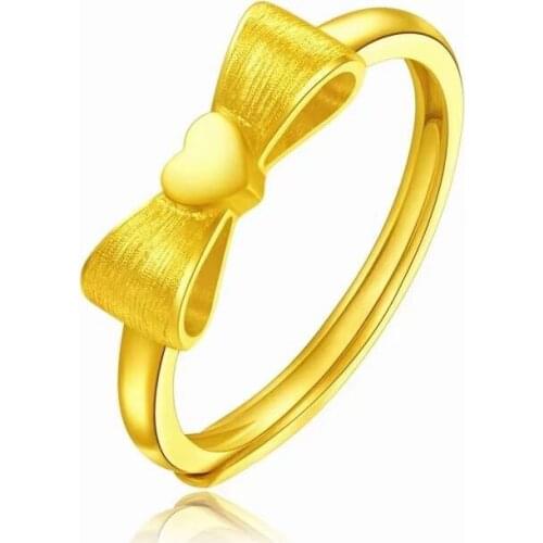 Rings 2021 new fashion and popular fugitive princess ring love model ladies bow knot ring gold ring Valentines day ring