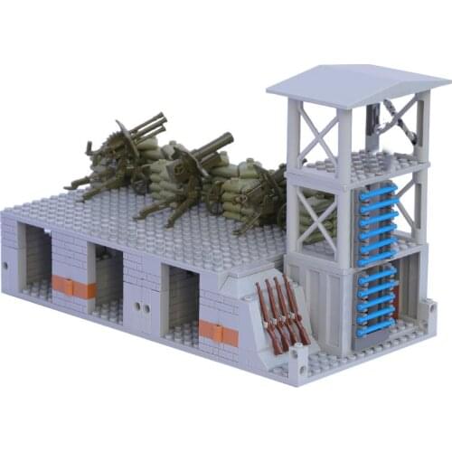 WW2 Military Series World War II Artillery Weapon Accessories Watchtower MOC Building Blocks Bricks Toys Gifts