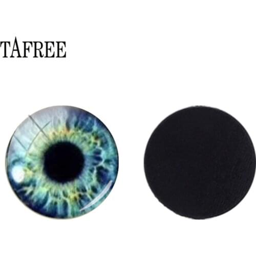 TAFREE Evil Eyes Pattern Fridge Magnet 25mm Glass Gems Beads Glass Dome Magnetic Sticker DIY Jewelry Findings Base Setting EY145