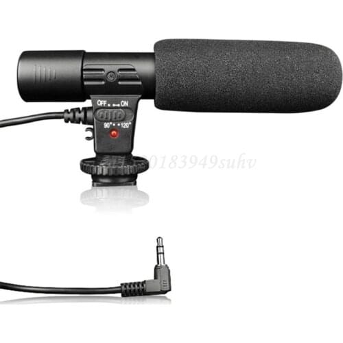 OOTDTY Mic-01 3.5mm DV Stereo Microphone for Canon Nikon DSLR Camcorder
