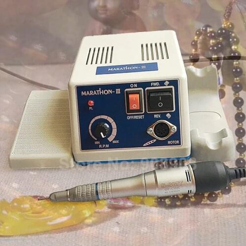 110V/220V 35K RPM Micromotor with DC 30V Straight Nose Cone E-Type Motor for Dental Lab Nail File Hand Engraving Mould Polishing