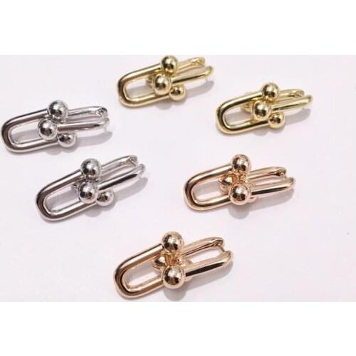 Fashion personality Link Geometric Circle Earrings Gold color Drop Earrings Delicate copper Chain earring Punk party jewelry