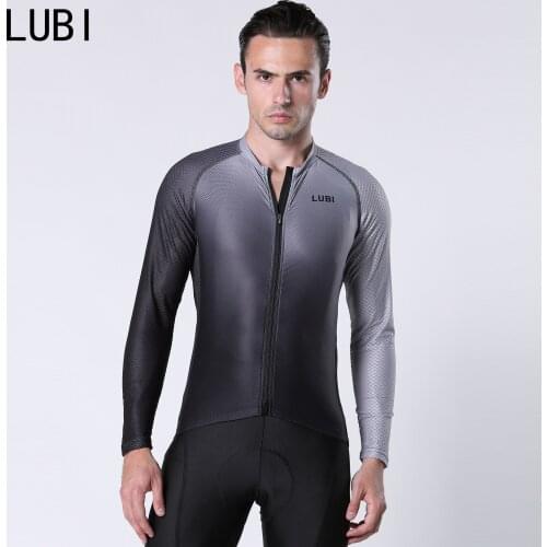 LUBI 100% Polyester Pro Men Cycling Jerseys Summer Bike Shirts Long Sleeve Sportswear MTB Bicycle Clothes Clothing Ropa Maillot