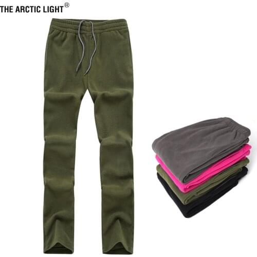 THE ARCTIC LIGHT Mens Women Hiking Pants Spring Autumn Fleece Sports Outdoor Camping Climbing Fishing Female Male Warm Trousers