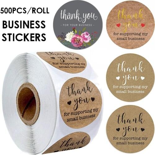 500pcs black gold foil thank you for your supporting my business sticker for baking labels sticker sealing stationery sticker