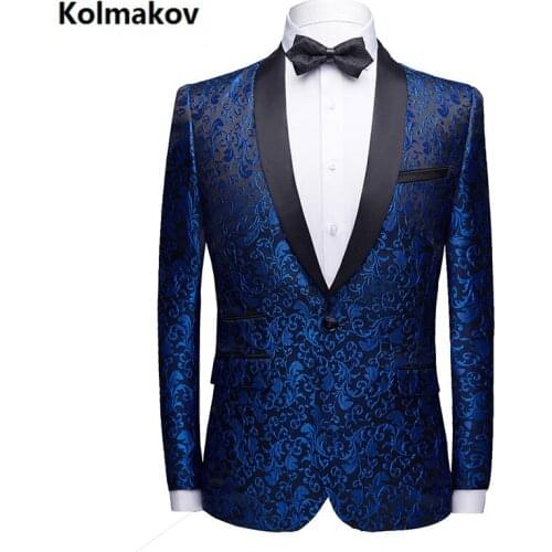 2019 NEW Brand business Embroidery Blazers mens Suits Jackets slim fit mens blazer Masculino Top Quality Dress DX037
